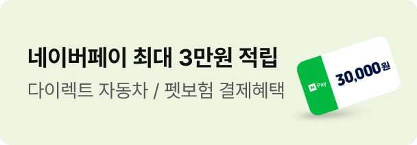 네이버페이 최대 3만원 적립 다이렉트 자동차/펫보험 결제혜택